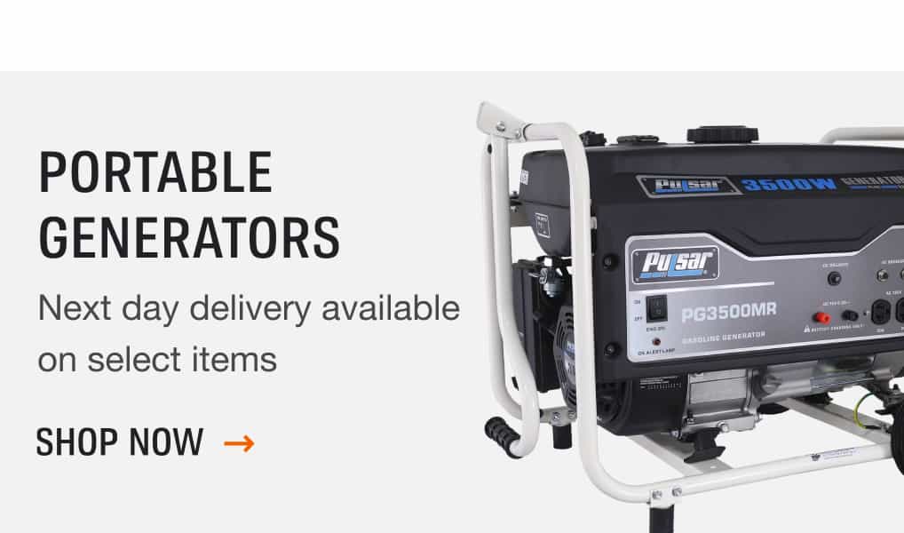 Portable generators - next day delivery available on select items - shop now