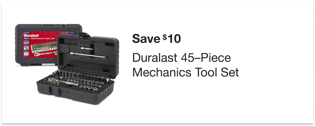 Save $10 on a Duralast 45-Piece Mechanics Tool Set